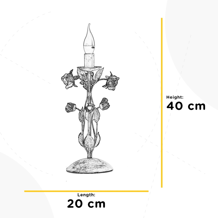 ONLI - Galda lampa CAROLINA 1xE14/6W/230V 40 cm bronzas krāsā