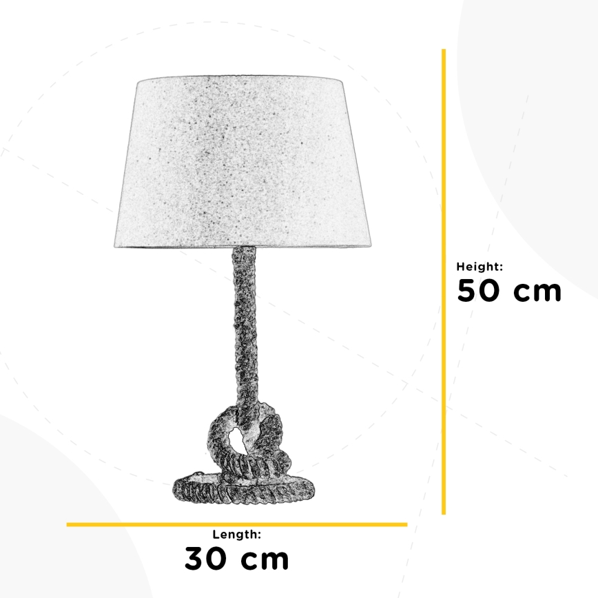 ONLI - Galda lampa CORDA 1xE27/22W/230V 50 cm bēša