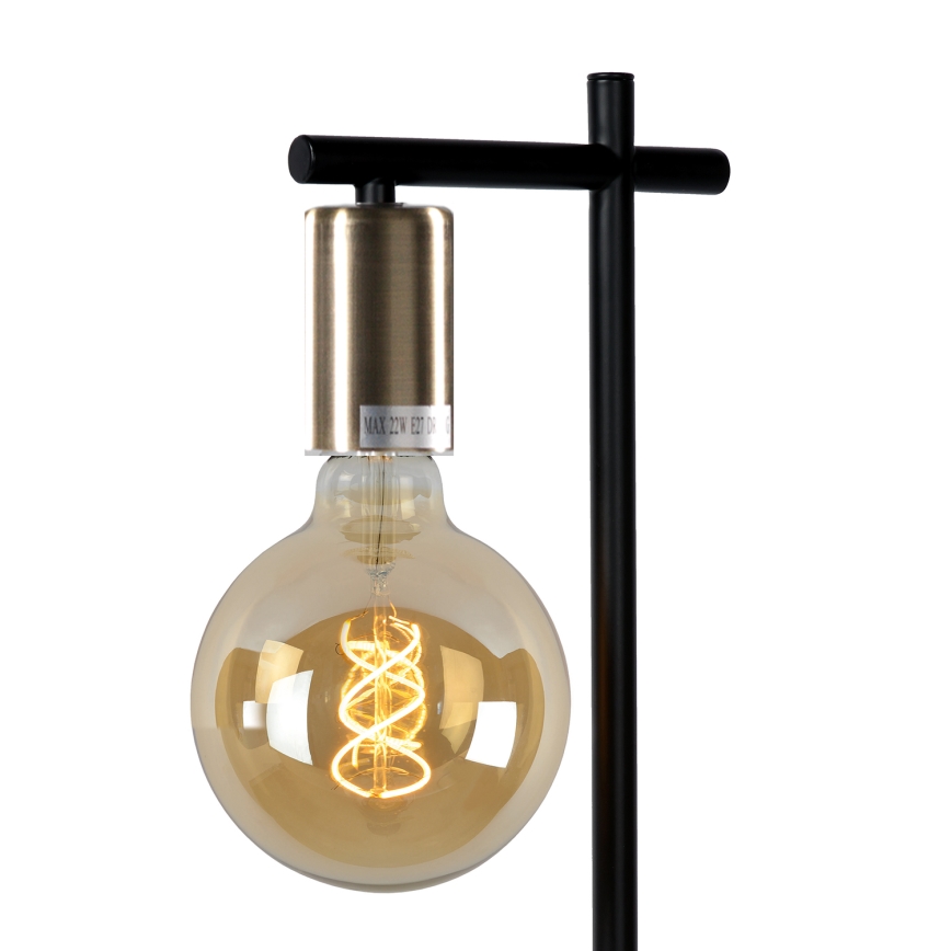 ONLI - Galda lampa CROSS 1xE27/22W/230V melna/misiņš