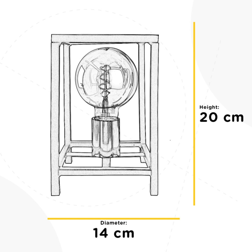 ONLI - Galda lampa FLOKI 1xE27/15W/230V 20 cm melna/varš