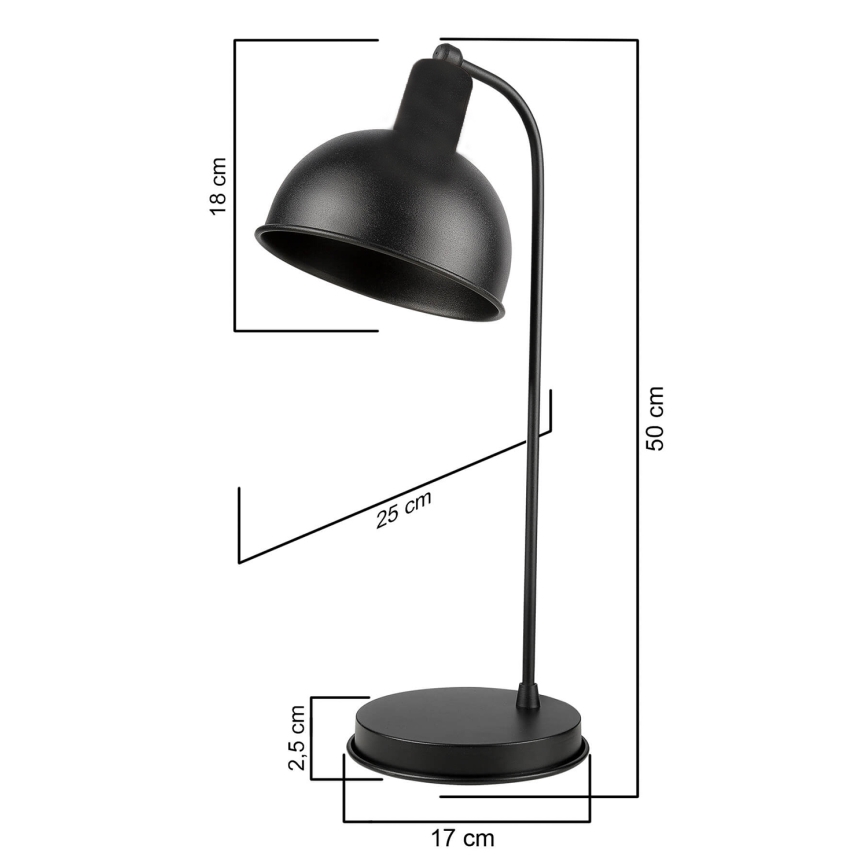 ONLI - Galda lampa ISTANBUL 1xE27/22W/230V 50 cm melna