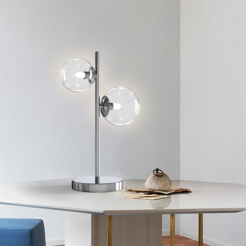 ONLI - Galda lampa KIMBERLY 2xG9/6W/230V 40 cm spīdīgs hroma pārklājums
