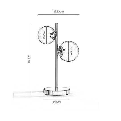 ONLI - Galda lampa KIMBERLY 2xG9/6W/230V 40 cm spīdīgs hroma pārklājums