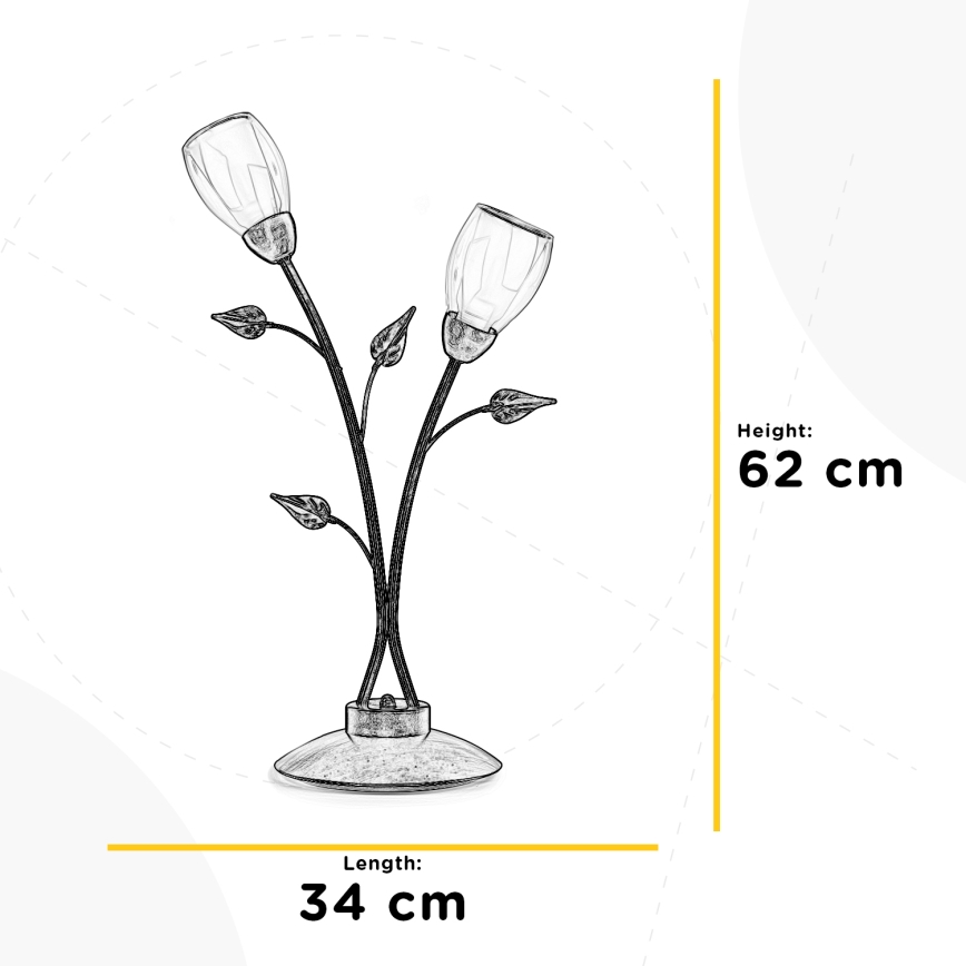 ONLI - Galda lampa LILIANA 2xE14/6W/230V 60 cm