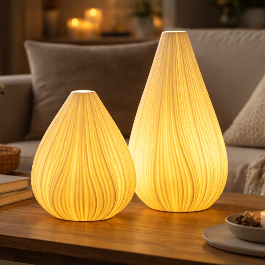 ONLI - Galda lampa NUVIA 1xE14/6W/230V 32 cm balta