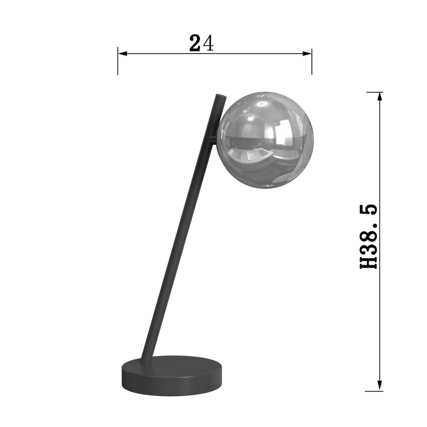 ONLI - Galda lampa PALOMA 1xG9/10W/230V 38,5 cm melna/dūmakains