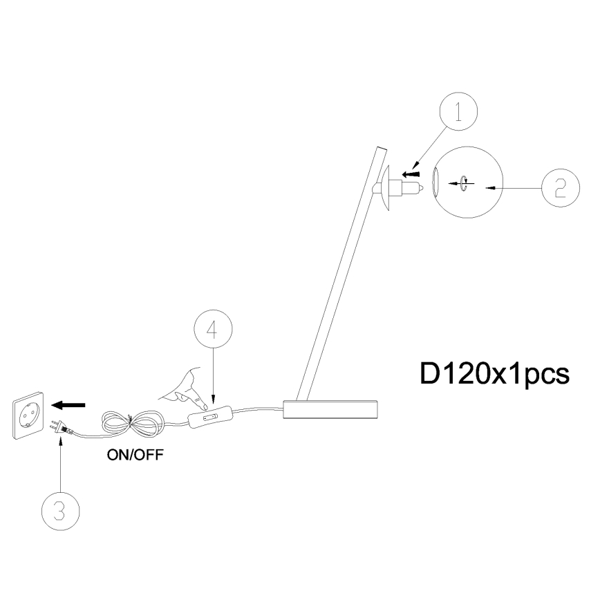 ONLI - Galda lampa PALOMA 1xG9/10W/230V 38,5 cm zelta