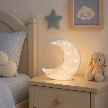 ONLI - Galda lampa PORCELLANA 1xE14/6W/230V 21 cm mēness
