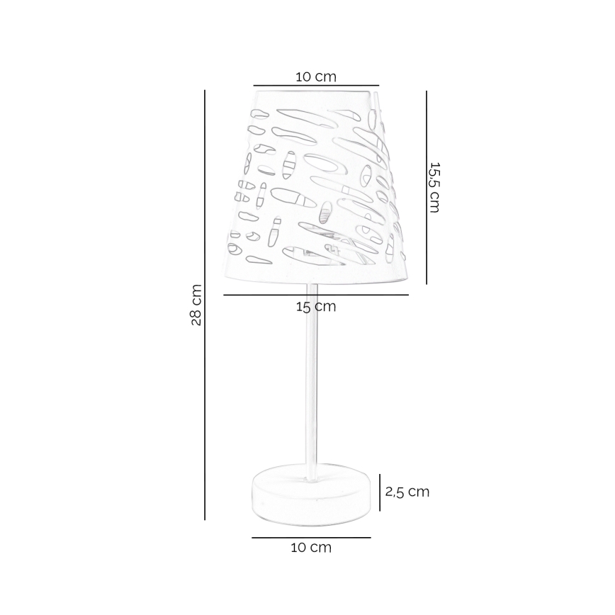 ONLI - Galda lampa RICKY 1xE14/10W/230V 28 cm balta