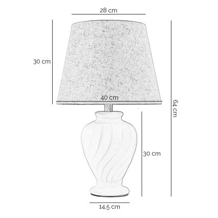 ONLI - Galda lampa VORTICE 1xE27/22W/230V 64 cm krēmkrāsa
