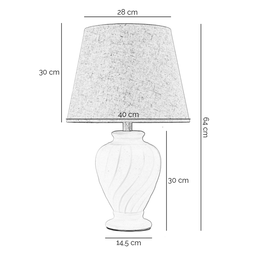 ONLI - Galda lampa VORTICE 1xE27/22W/230V 64 cm krēmkrāsa