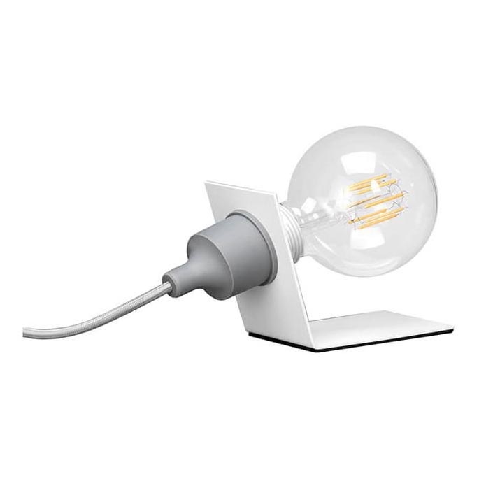 ONLI - Galda lampa WIRE 1xE27/15W/230V 10 cm pelēka/balta