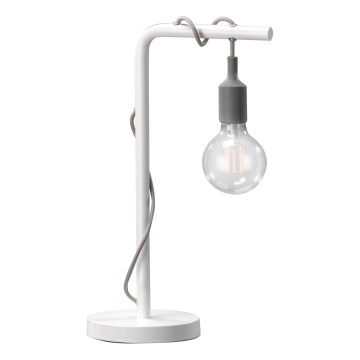 ONLI - Galda lampa WIRE 1xE27/15W/230V 50 cm pelēka/balta