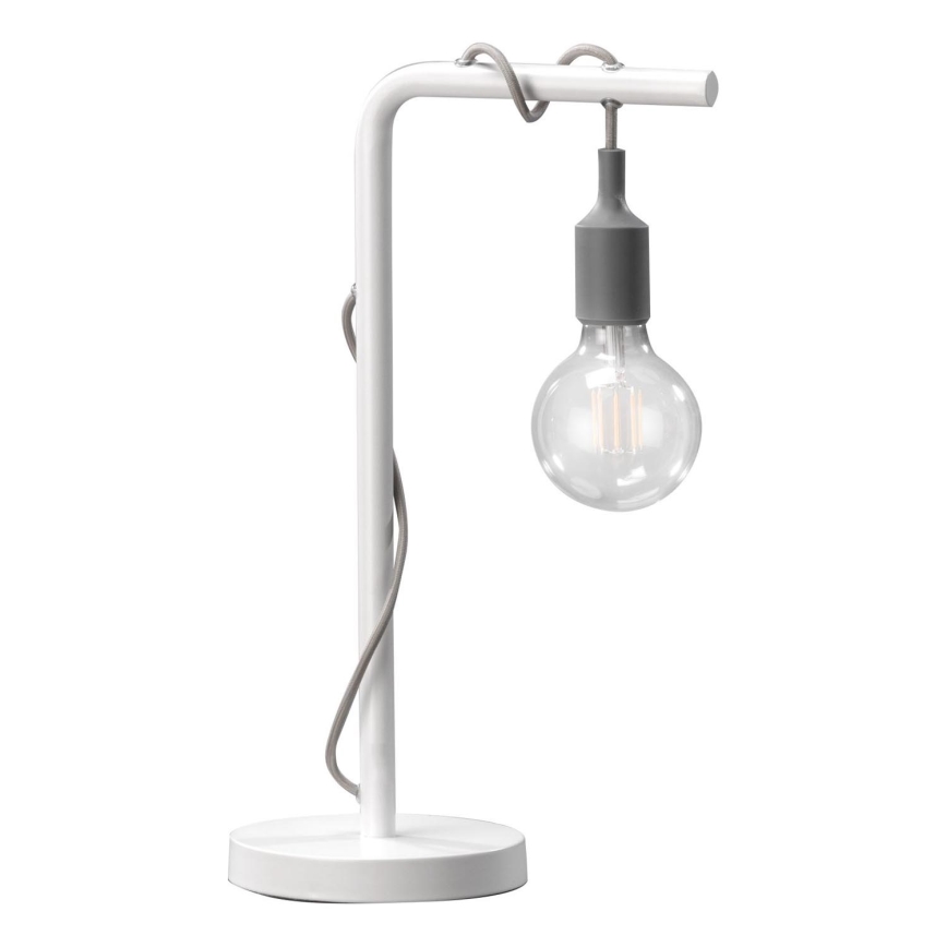 ONLI - Galda lampa WIRE 1xE27/15W/230V 50 cm pelēka/balta