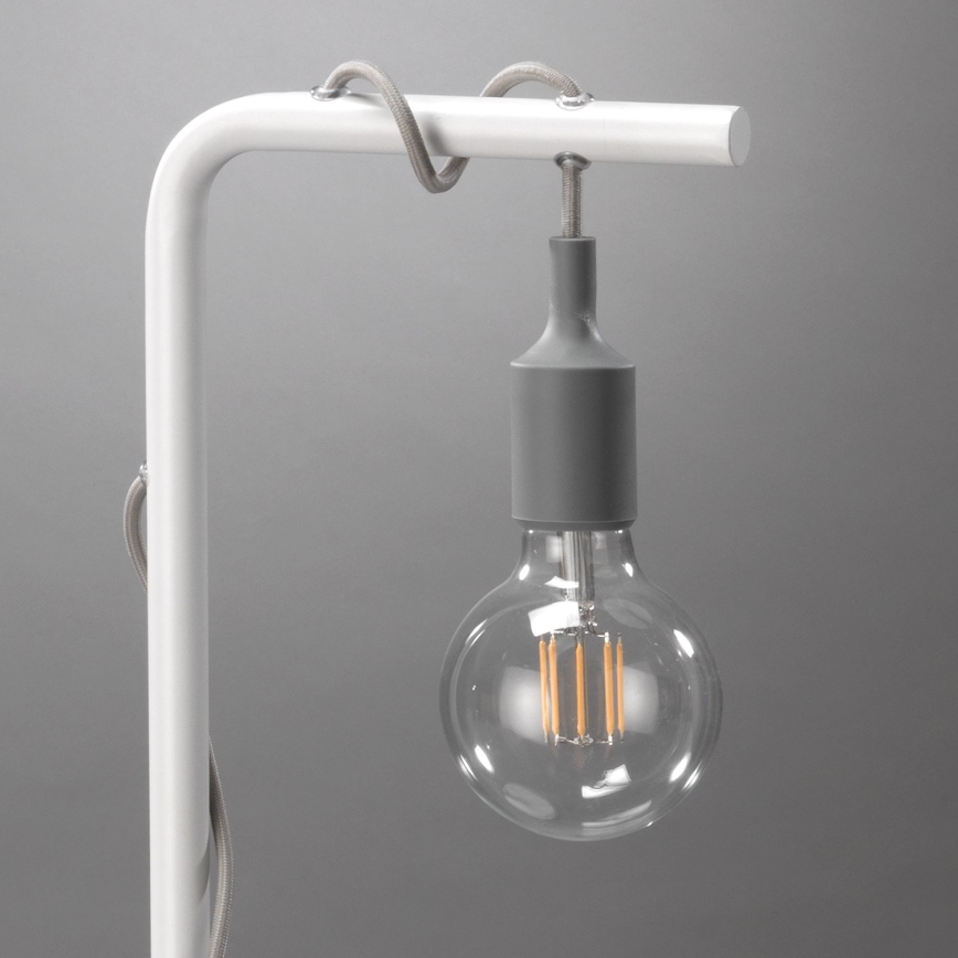 ONLI - Galda lampa WIRE 1xE27/15W/230V 50 cm pelēka/balta