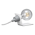 ONLI - Galda lampa WIRE 1xE27/15W/230V 9 cm pelēka/balta