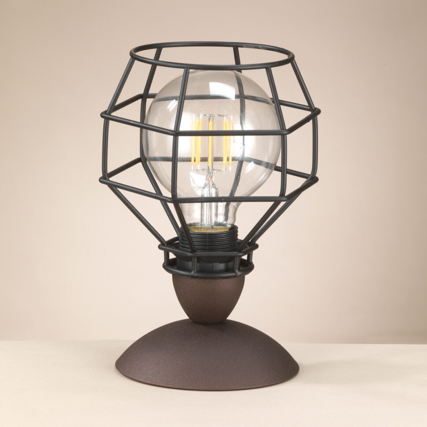 ONLI - Galda lampa ZIRNEKLIS 1xE27/15W/230V 23 cm melna/brūna