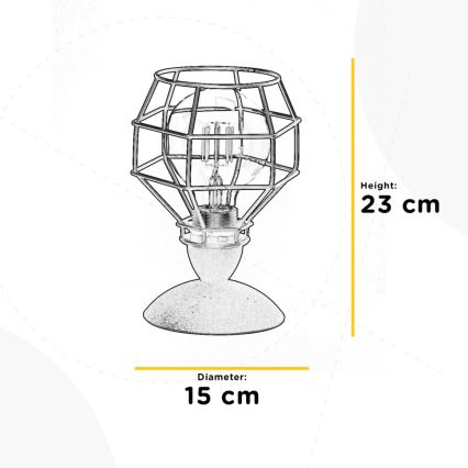 ONLI - Galda lampa ZIRNEKLIS 1xE27/15W/230V 23 cm melna/brūna