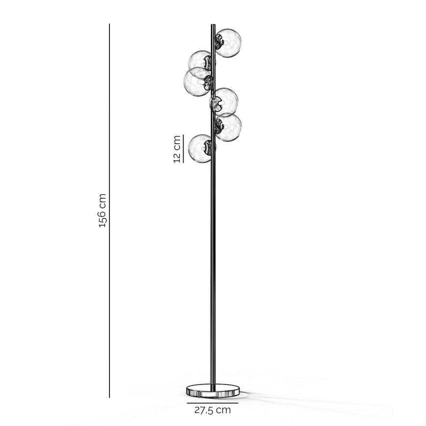 ONLI - Grīdas lampa KIMBERLY 6xG9/6W/230V spīdīgs hroms