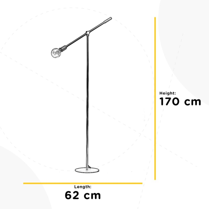 ONLI - Grīdas stāvlampa ASTE 1xE27/15W/230V melna/zelta