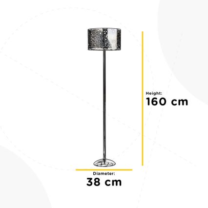 ONLI - Grīdas stāvlampa BRUCE 1xE27/15W/230V matēts hroms