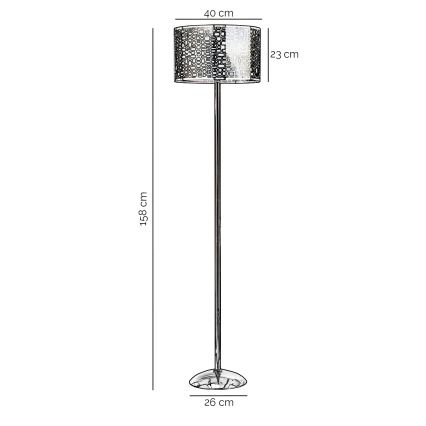 ONLI - Grīdas stāvlampa BRUCE 1xE27/15W/230V matēts hroms