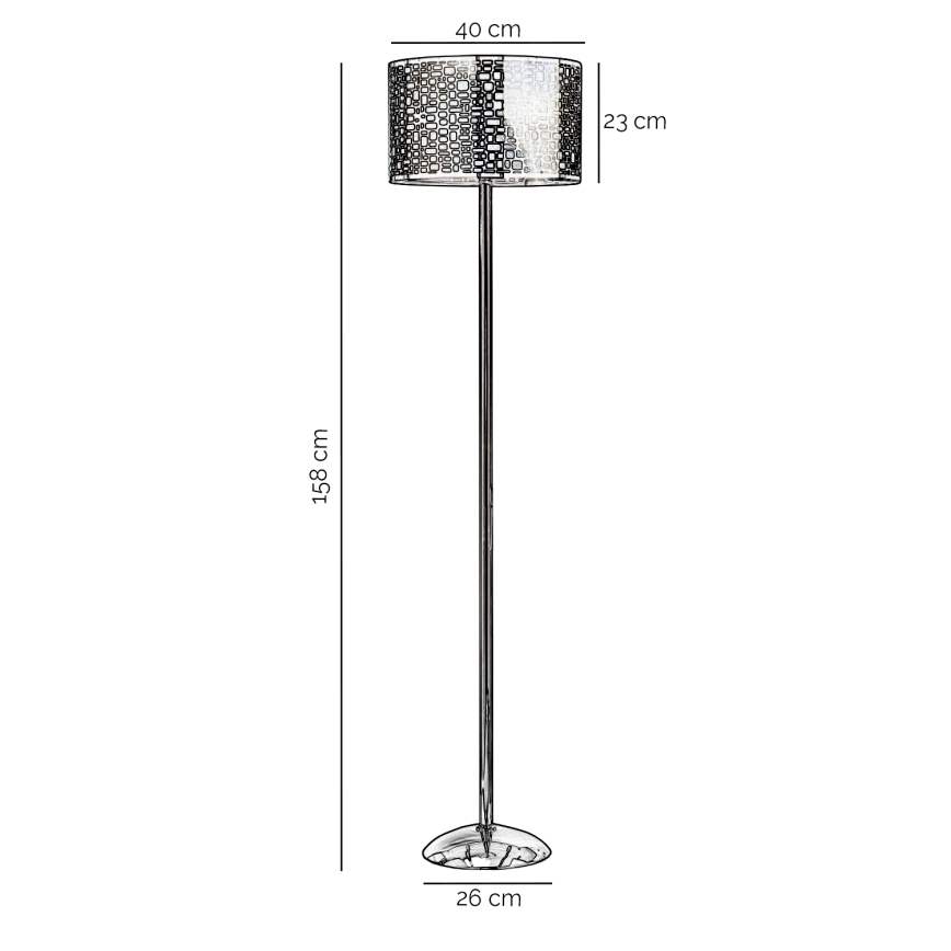 ONLI - Grīdas stāvlampa BRUCE 1xE27/15W/230V matēts hroms