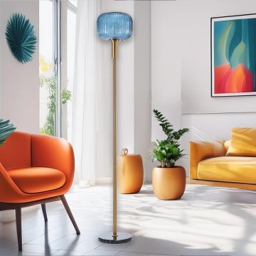 ONLI - Grīdas stāvlampa DOROTY 1xE27/22W/230V zila/zelta
