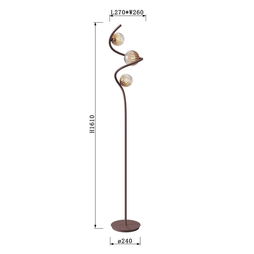ONLI - Grīdas stāvlampa FRIDA 3xG9/10W/230V varš