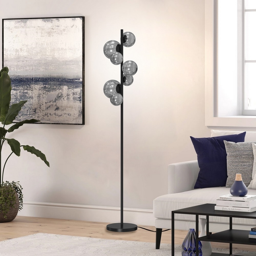 ONLI - Grīdas stāvlampa PALOMA 7xG9/10W/230V melna/dūmakains