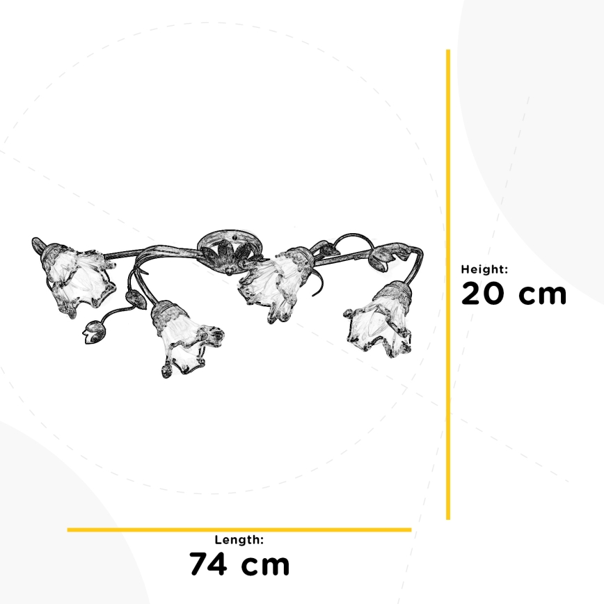 ONLI - Griestu lampa ARIANNA 4xE14/6W/230V bronzas krāsā