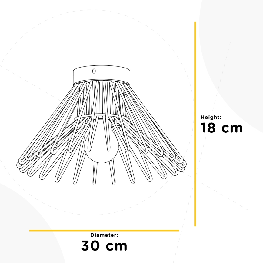 ONLI - Griestu lampa DUCCIO 1xE27/22W/230V d. 30 cm melna