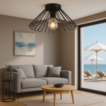 ONLI - Griestu lampa DUCCIO 1xE27/22W/230V d. 40 cm melna