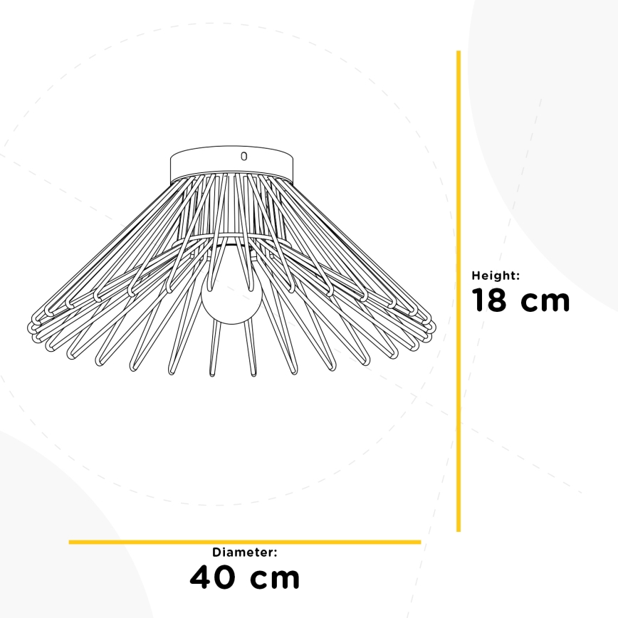 ONLI - Griestu lampa DUCCIO 1xE27/22W/230V d. 40 cm melna