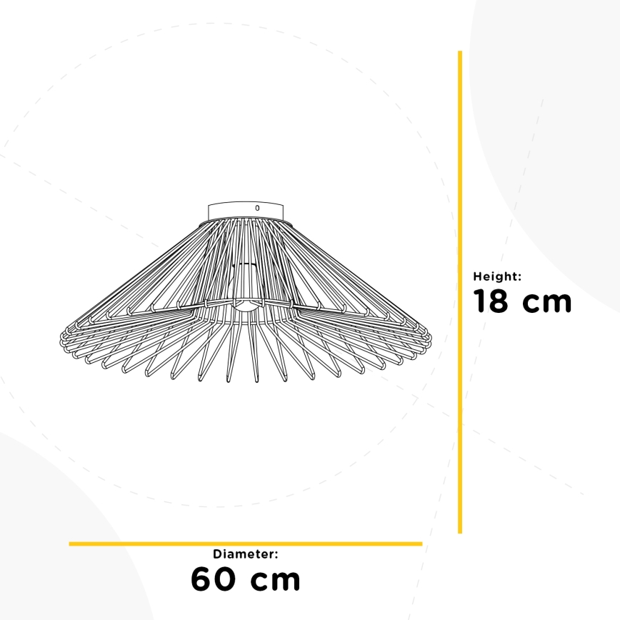 ONLI - Griestu lampa DUCCIO 1xE27/22W/230V d. 60 cm melna
