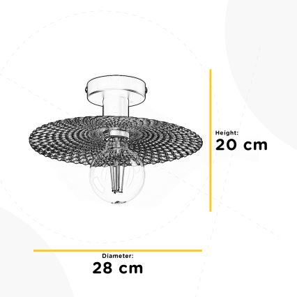 ONLI - Griestu lampa GOLDEN 1xE27/22W/230V d. 28 cm zelta/melna