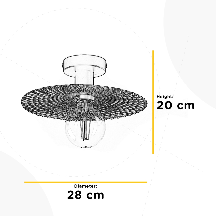 ONLI - Griestu lampa GOLDEN 1xE27/22W/230V d. 28 cm zelta/melna