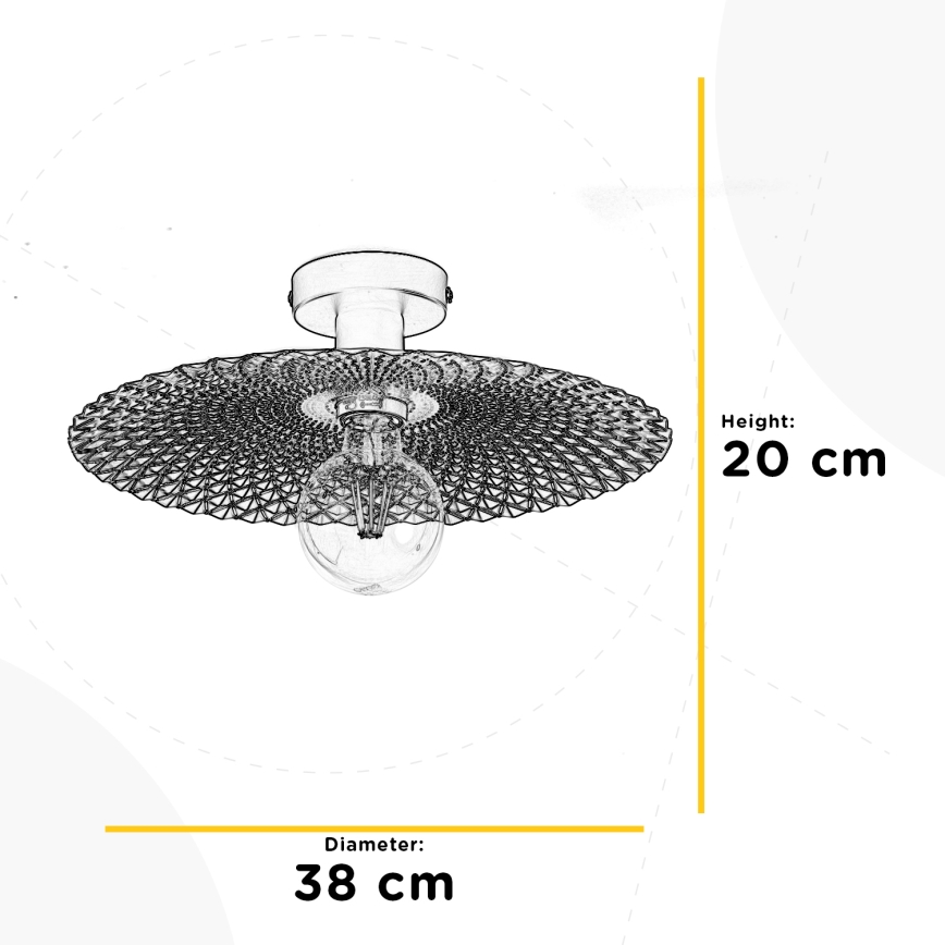 ONLI - Griestu lampa GOLDEN 1xE27/22W/230V d. 38 cm zelta/melna