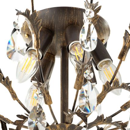 ONLI - Griestu lampa TERESA 5xE14/6W/230V bronzas krāsā