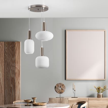 ONLI - Griestu lampa uz vada DOROTY 3xE27/15W/230V spīdīgs hroms