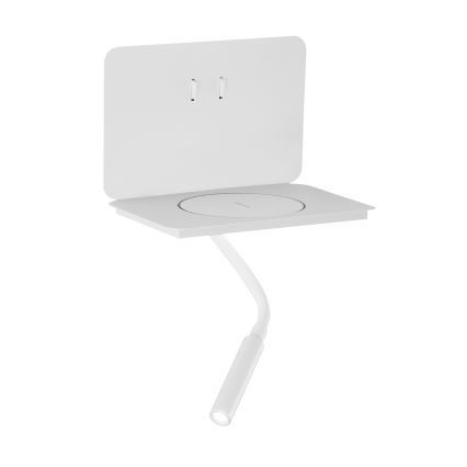 ONLI - LED elastīga galda lampa ar plauktu WIK LED/6,5W/230V + LED/3W balta