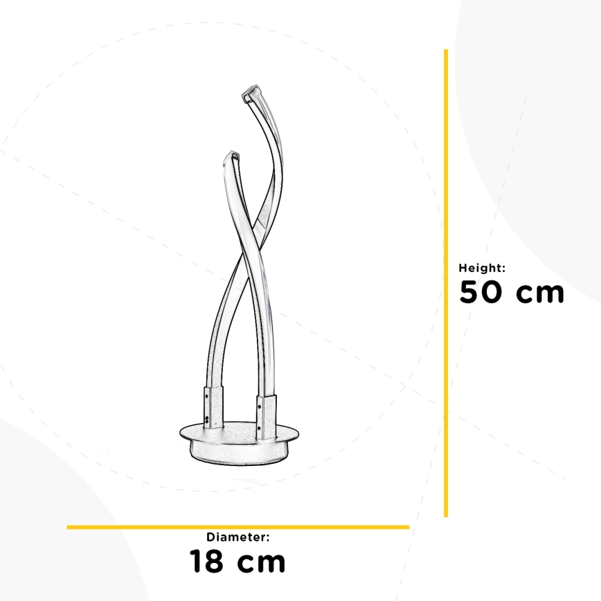 ONLI - LED Galda lampa DAFNE LED/12W/230V 4000K 50 cm melna