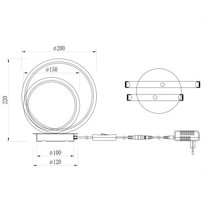 ONLI - LED Galda lampa NOELIA LED/10W/230V 22 cm melna