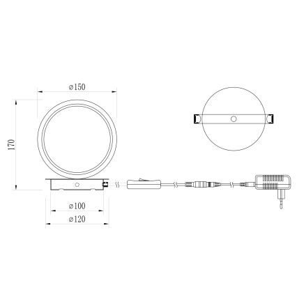 ONLI - LED galda lampa NOELIA LED/4W/230V 17 cm melna