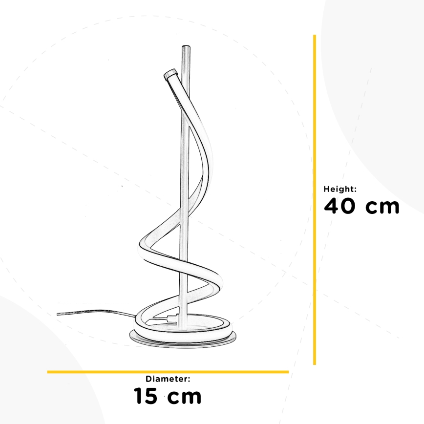 ONLI - LED Galda lampa TWIST LED/12W/230V 4000K 40 cm melna