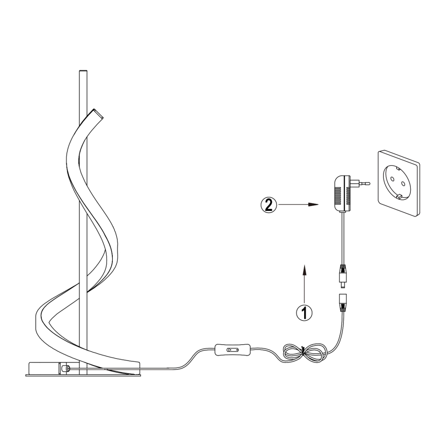 ONLI - LED Galda lampa TWIST LED/12W/230V 4000K 40 cm melna