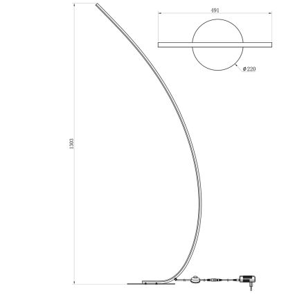 ONLI - LED grīdas lampa NOELIA LED/23W/230V melna