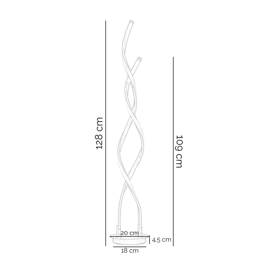 ONLI -  LED Grīdas stāvlampa DAFNE LED/38W/230V 4000K melna