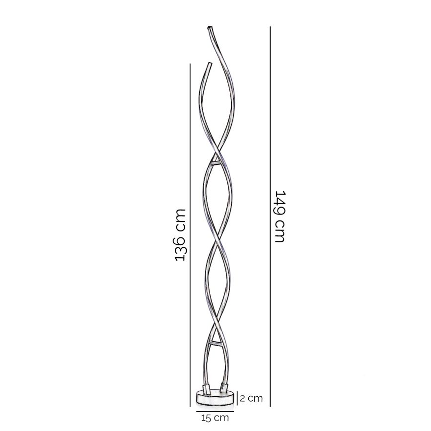 ONLI - LED Grīdas stāvlampa DNA LED/24W/230V 4000K sudraba