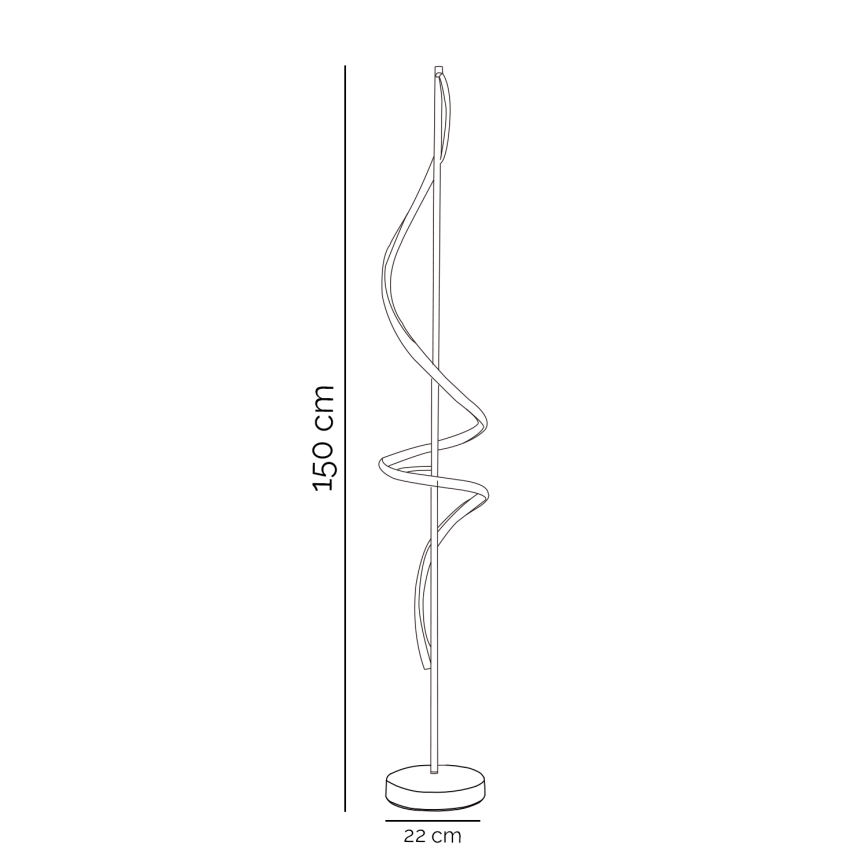 ONLI - LED Grīdas stāvlampa TWIST LED/24W/230V 4000K melna